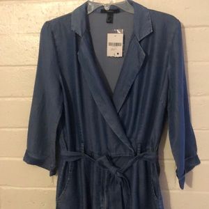 Forever21 blue romper 100% lyocell soft fabric with belt